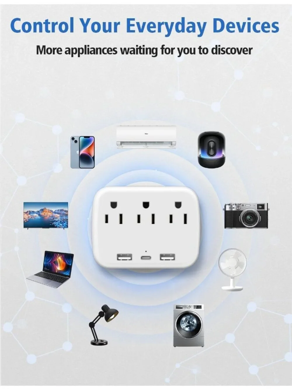 Outlet Extender Multi Plug – Surge Protector Wall Adapter with 3 AC Outlets